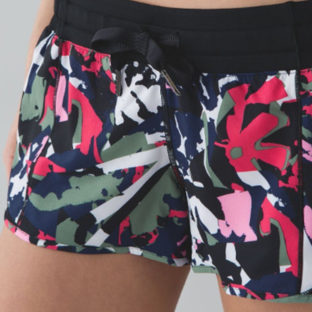 LULULEMON I Multi-Color Hotty Hot Pop Cut Boom Juice  Lined Running Shorts, 8